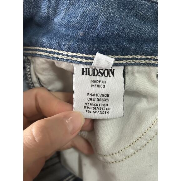 Hudson Jeans Beth Baby Boot Cut Flap Pocket Denim Blue Jeans Size 30 USA Made - Picture 4 of 7